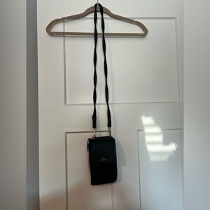 Kensie Black Crossbody Bag with Gold Accents